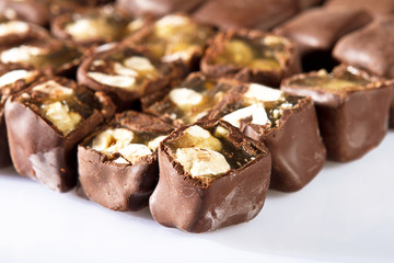 Chocolate nuts of Turkish delight Focus
