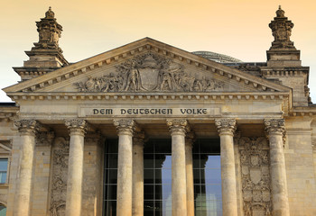 Fototapeta na wymiar Reichstag building (Deutscher Bundestag), Berlin, Germany