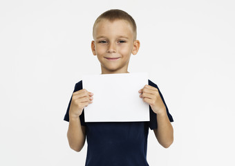 Boy Cheerful Studio Portrait Concept