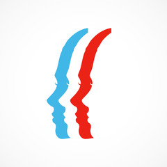 silhouette bleu,blanc,rouge