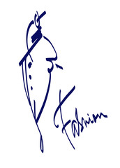 Fashion model sketch hand drawn, stylized woman silhouette isolated on white. Vector fashion illustration.