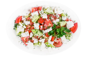 isolated salad with feta cheese