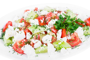 isolated salad with feta cheese