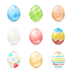 Colorful easter eggs icons isolated vector illustration