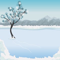 Winter ice background illustration
