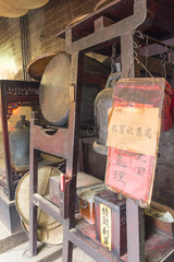 The holy bell and the drums in Pak Tai temple in Hong Kong