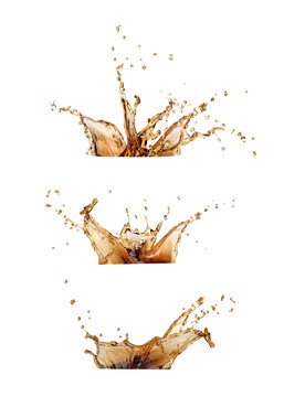 Coffee Or Cola  Splash Set  Isolated