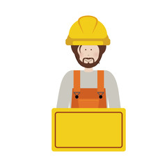 Construction worker cartoon vector illustration graphic design