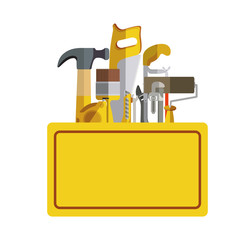 Construction tools kit vector illustration graphic design