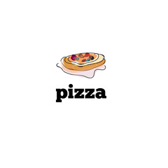 Pizza icon hand drawn for menu
