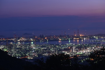 Factory night view in Okayama, Japan