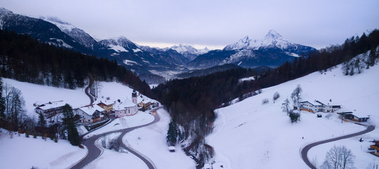 Wallfahrtskirche Maria Gern, Berchtesgaden, Deutschland im Winter 