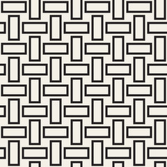 Trendy monochrome twill weave. Vector Seamless Black and White Pattern.