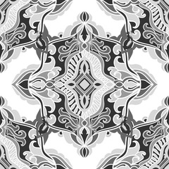 Decorative seamless monochromatic background.
Vector illustration.