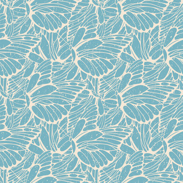 Elegant vector butterflies pattern. Abstract seamless background.