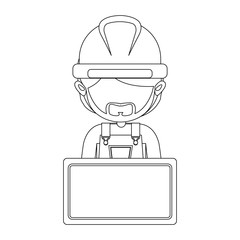 Construction worker cartoon vector illustration graphic design