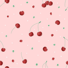 Cherries pattern - vector