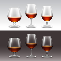 Vector Set of Wine Glasses Isolated on Background
