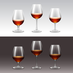 Vector Set of Wine Glasses Isolated on Background