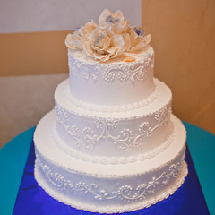 White wedding cake