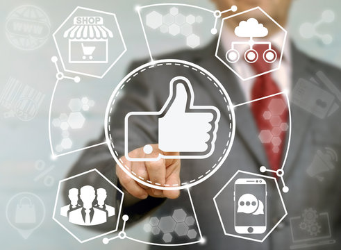 Like social media network web concept. Thumb up icon. Communication computing internet technology