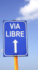 Roadsign in spanish