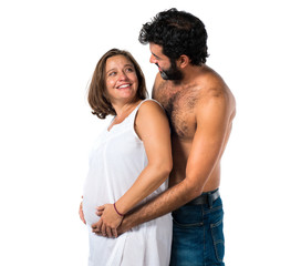 Father and pregnant mother together