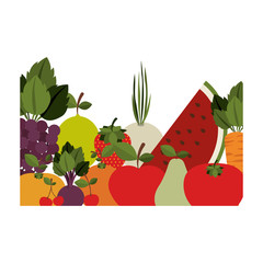 Fruits and vegetables icon vector illustration graphic design