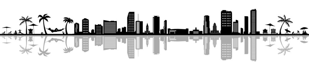 Skyline Miami - obrazy, fototapety, plakaty