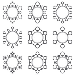 Scientific research emblem. Set of science logo icon.