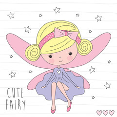 cute fairy girl vector illustration