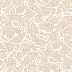 Ornate floral seamless texture, endless pattern with flowers. Hand drawn doodle flowers. Can be used for wallpaper, pattern fills, web page background, surface textures,
