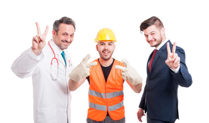 Successful people with different professions together