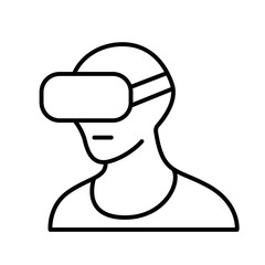 virtual reality headset, VR glasses line icon isolated on white, VR helmet icon, vr glasses, headset vector, virtual reality, vr pictogram, virtual reality headset round icon