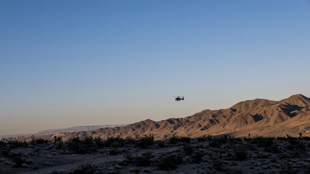 Helicopter in the desert