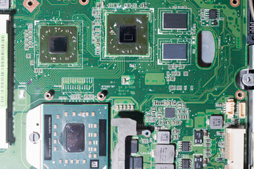 Close-up of electronic circuit board.