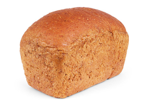 freshly baked bread isolated on white background