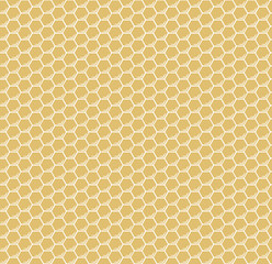Yellow honeycomb hexagons vector seamless pattern