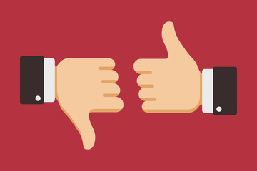 Thumbs up and down, like dislike icons for social network - obrazy, fototapety, plakaty
