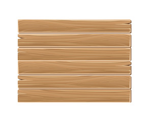 Wooden blank sign planks board isolated on white