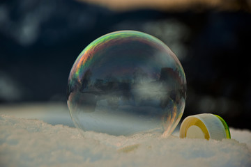 Seifenblase im Winter
