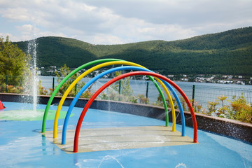 Colorful children water playground