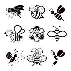 Black bee icons