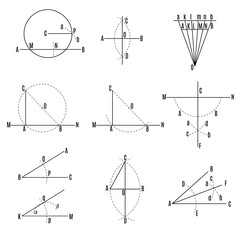 mathematical illustration. Geometric drawing set. 