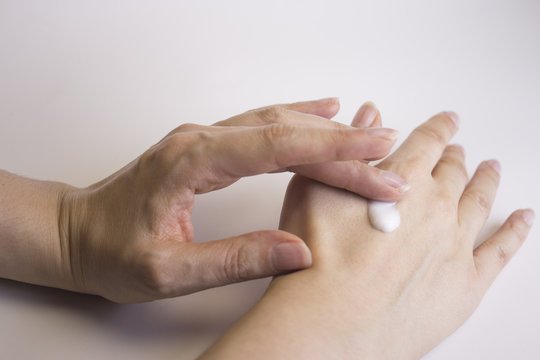 Womans hands self massage