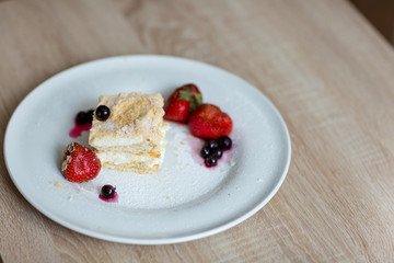 cake ice-cream with berries