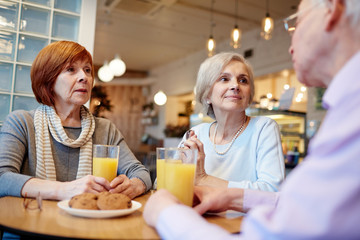 Seniors in cafe