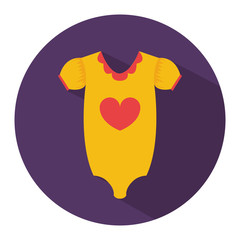 color silhouette with baby pijama in round frame vector illustration