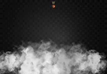 Selbstklebende Fototapeten Fog or smoke isolated transparent special effect. White vector cloudiness, mist smog background. illustration © poppystyle