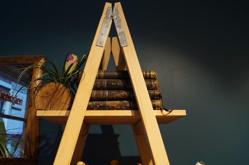 The letter 'A' Book Bookcase Old Book Home Decoration Wood Tulip